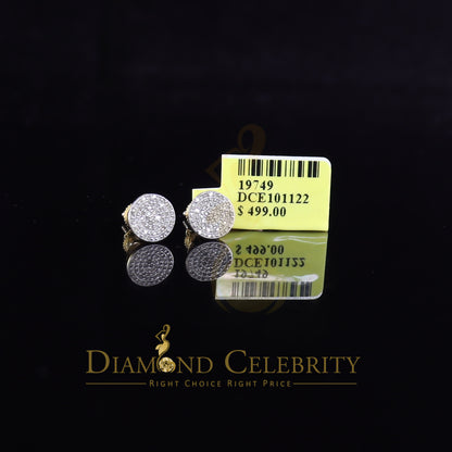 DiamondCelebritees 925 Sterling Silver Yellow 0.25ct Diamond For Men's/Women's Stud Round Earrings