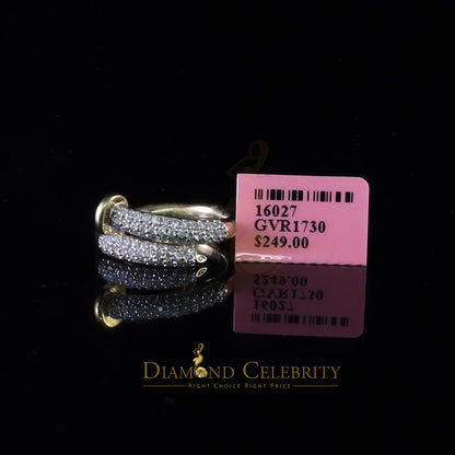 DiamondCelebritees 0.70ct Cubic Zirconia Yellow Sterling Silver Men's/ Women Ring Engagement SZ 6.5