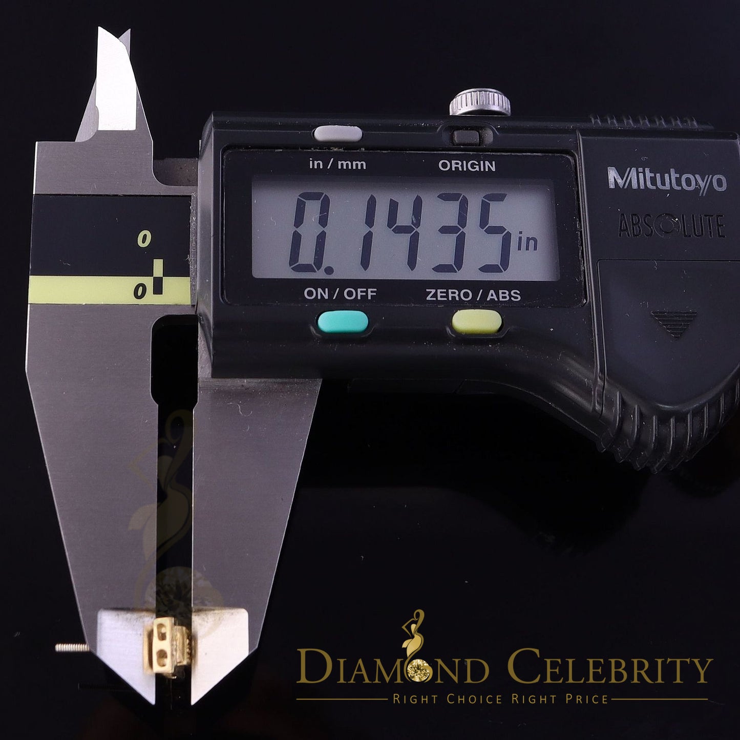 DiamondCelebritees 0.05ct Yellow Diamond 925 Sterling Silver For Men's / Women's Square Earrings