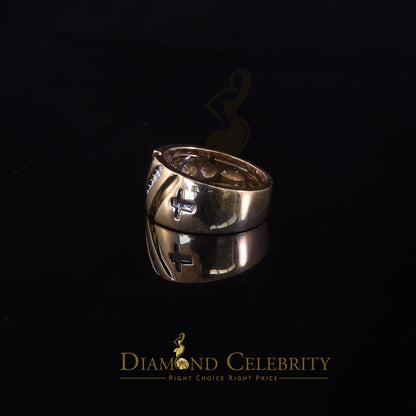 DiamondCelebritees 0.14 ct Sterling Yellow Silver Round 925 CZ Men Rings Engagement Size 9.00