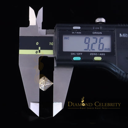 DiamondCelebritees 925 Sterling Silver Diamond 0.10ct Yellow For Men's/Womens Hip Hop Stud Earring