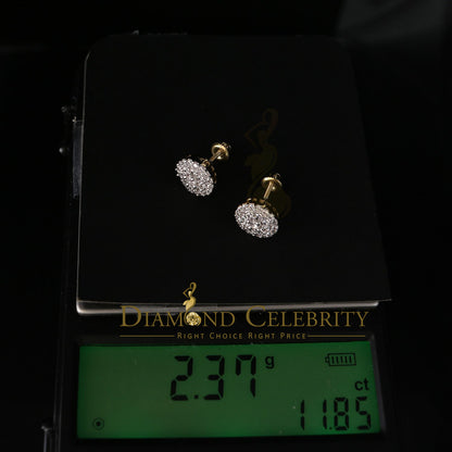 DiamondCelebritees  925 Yellow Sterling Silver 1.86ct Cubic Zirconia Round Women's Stud Earrings