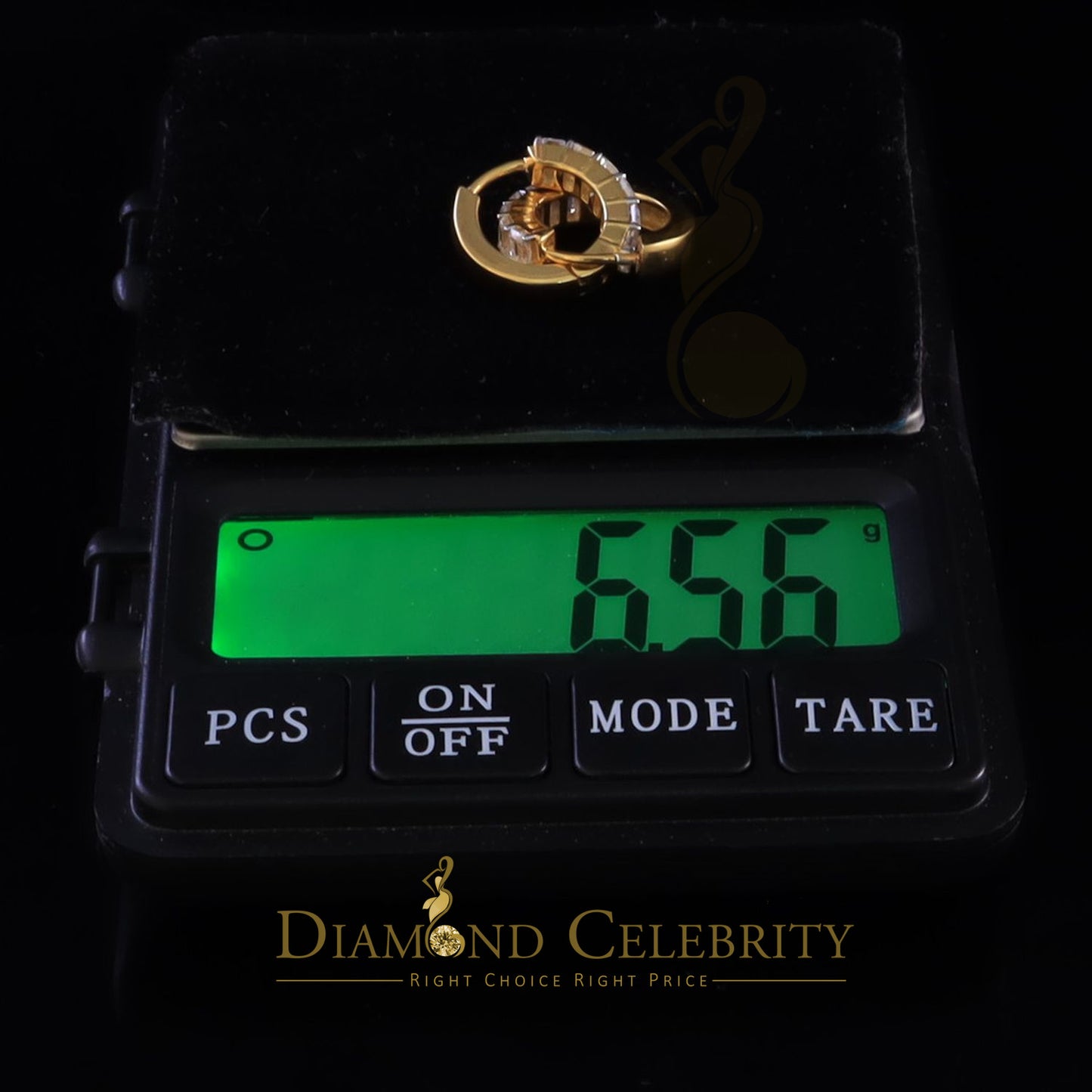DiamondCelebritees 3.00ct Moissanite Emerald Yellow 925 Sterling Silver Women's Hoop Earrings