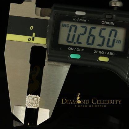 DiamondCelebritees  925 Yellow Silver 0.64ct Cubic Zirconia Women's & Men's Hip Hop Square Earrings