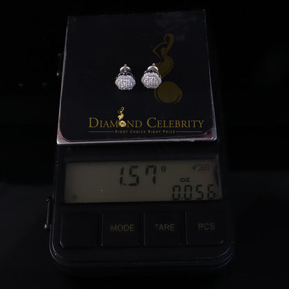 Diamondcelebritees Women's/Men's 925 Silver White 0.50ct VVS 'D' Moissanite Floral Stud Earrings