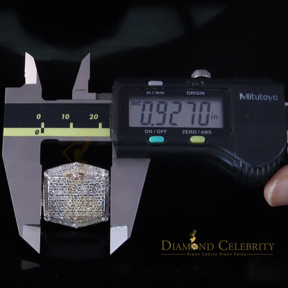 Big Mirage Set 0.66ct Real Diamond 925 White Silver Square Men's Ring Size 10