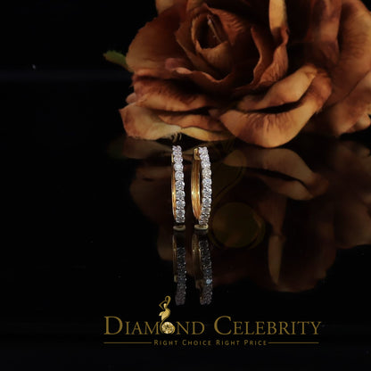 DiamondCelebritees 2.00ct Moissanite Yellow 925 Sterling Silver Women's Hoop Earrings