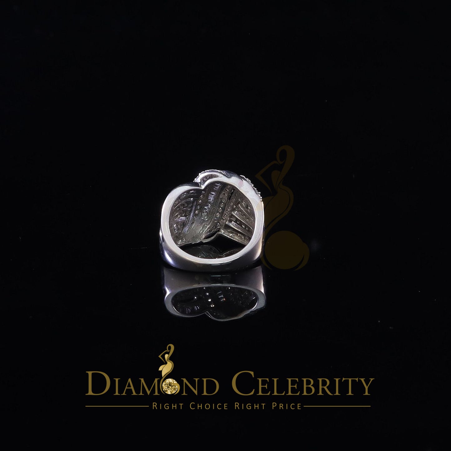 DiamondCelebritees 925 Sterling Silver 3.10ct White Cubic Zirconia Cocktail Women's Ring Size 7.5