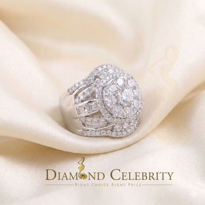 DiamondCelebritees 19.00ct Cubic Zirconia White Sterling Silver Men's/ Women Wedding Rings Size 9