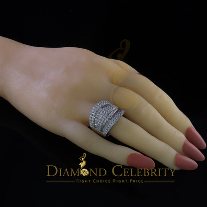 DiamondCelebritees 7.75ct Round/Baguette Cubic Zirconia Cocktail White Sterling Silver Ring Size 8