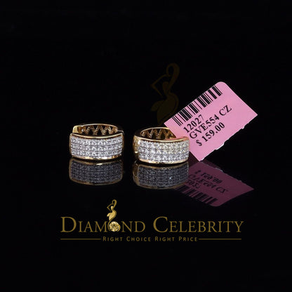 DiamondCelebritees Yellow 925 Sterling Silver 0.40ct Cubic Zirconia Women's & Men's Hoop Earrings