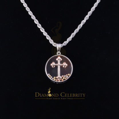 DiamondCelebritees Attractive White 925 Sterling Silver Charming Cross Pendant with Cubic Zirconia