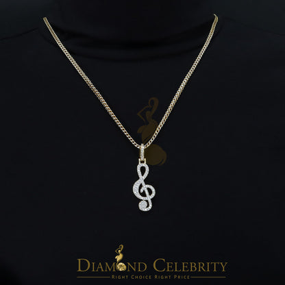 DiamondCelebritees Promise 925 Yellow Sterling Silver MUSIC SIGN Pendant with 2.34ct Cubic Zirconia