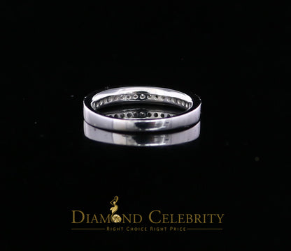 DiamondCelebritees Real 14kt White Gold with 0.20 CT Real Diamond Band Round Shape Ring Size 7