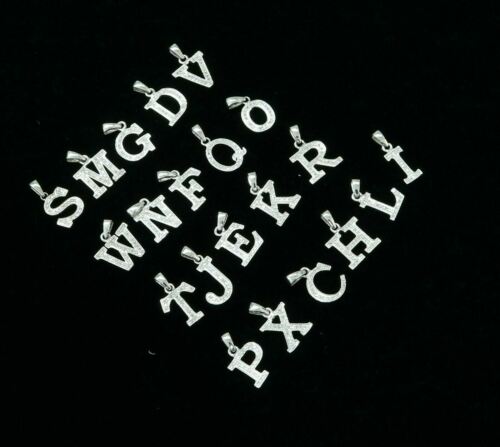 Attractive Sterling SilverAll Alphabet Letter White Pendant with Cubic Zirconia