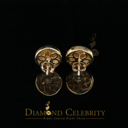 DiamondCelebritees 925 Sterling Silver Yellow Hip Hop 0.66ct Diamond Men's/ Women's Stud Earrings