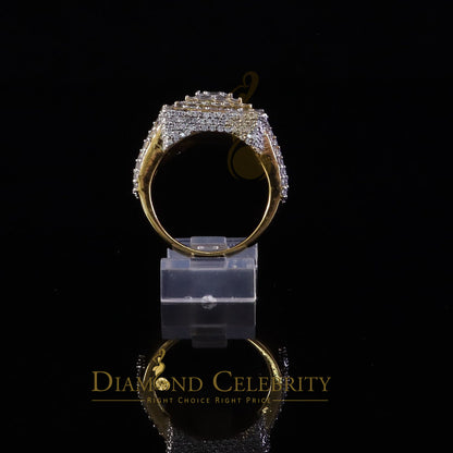 DiamondCelebritees 925 Yellow Silver 5.00ct VVS 'D' Moissanite Stone Men's for Square Rings Size 10
