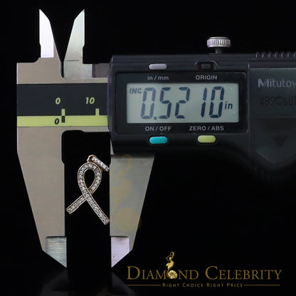 DiamondCelebritees 925 Sterling Silver Fashion Ribbon Shape Pendant Yellow 0.26ct Cubic Zirconia
