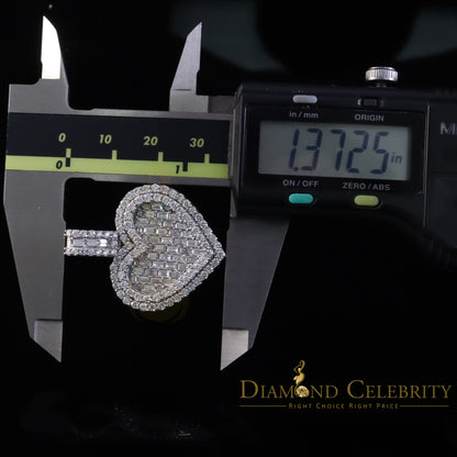 Diamondcelebritees  Silver White Heart Pendant 7.50ct VVS D Clr. Baguette Moissanite for Women's