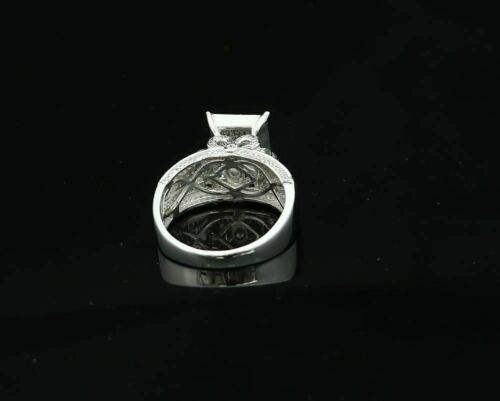 DiamondCelebritees 0.20 CT Real Diamond 925 Sterling Silver White Cinderella Womens Ring Size 7
