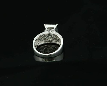 DiamondCelebritees 0.20 CT Real Diamond 925 Sterling Silver White Cinderella Womens Ring Size 7