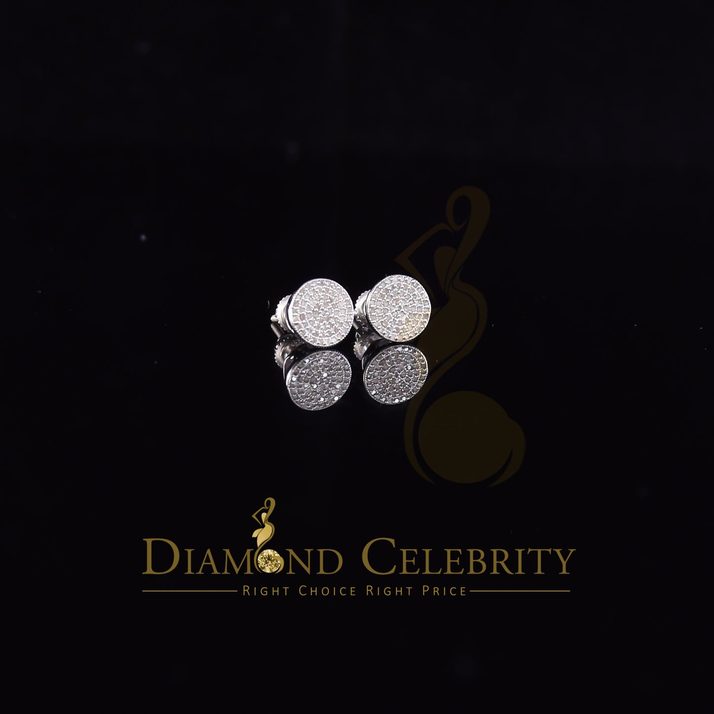 DiamondCelebritees 925 Sterling Silver White 0.25ct Diamond For Men's/Women's Stud Round Earrings