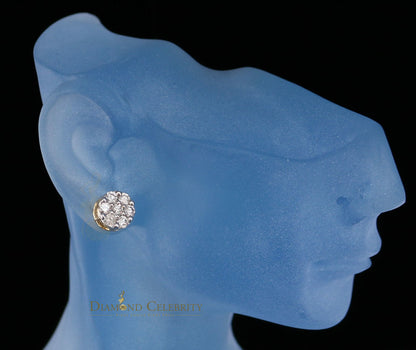 DiamondCelebritees 1.25CT Real Diamond with 10K Real Yellow Gold Men's/Women's Stud Earrings
