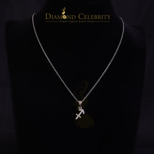DiamondCelebritees 0.34ct Cubic Zirconia White Silver SAGITTARIUS-DECEMBER Pendant Men's & Women's
