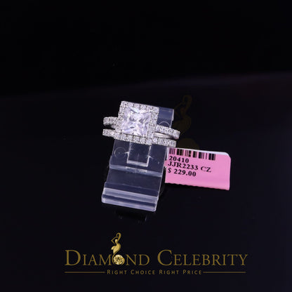 DiamondCelebritees 5.50ct White Cubic Zirconia 925 Sterling Silver Bridal Style Women's Ring Size 7