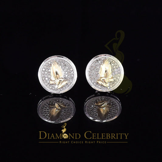 DiamondCelebritees 0.33ct Diamond 925 Sterling Silver White Round Earrings For Ladies & Gent's