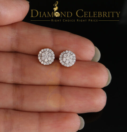 DiamondCelebritees  925 Sterling Yellow Silver 0.88ct Cubic Zirconia Round Women's Stud Earrings