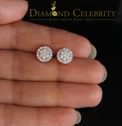 DiamondCelebritees  925 Sterling Yellow Silver 0.88ct Cubic Zirconia Round Women's Stud Earrings