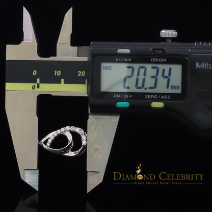 DiamondCelebritees Sterling White Silver Pear Fashion Pendant with 0.00ct Cubic Zirconia