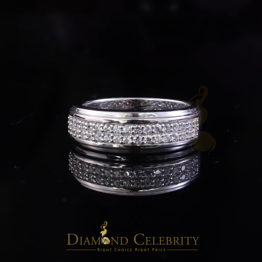 DiamondCelebritees White Silver Round Cubic Zirconia 1.25ct Men Adjustable Ring From SZ 10 to 12