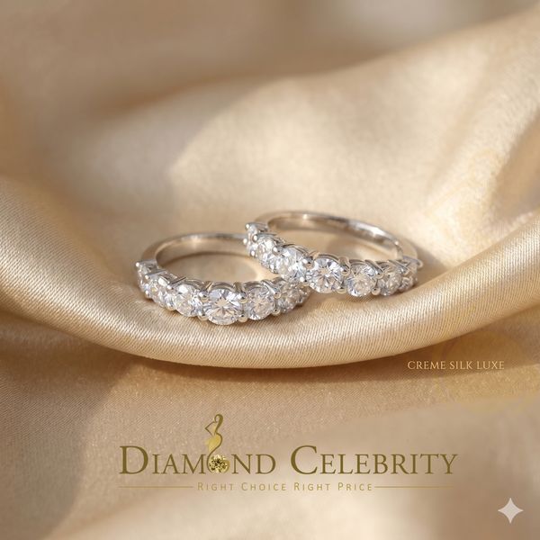 DiamondCelebritees 4.82ct White Cubic Zirconia 925 Sterling Silver Bridal Fashion Womens Ring SZ 7
