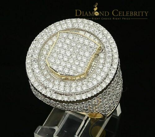 Yellow Sterling Silver11.50ct Cubic Zirconia Men Ring Gifts Size from 9.5 to 11