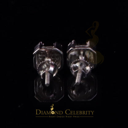 Diamondcelebritees Men's/Womens 925 Silver White 0.25ct VVS 'D' Moissanite Square Stud Earrings