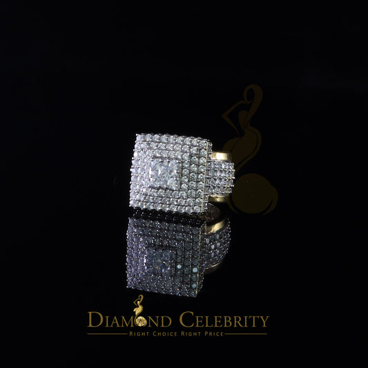 DiamondCelebritees 925 Sterling Yellow Silver 14.0ct Cubic Zirconia Square Womens Gifts Ring Size 8