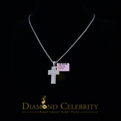DiamondCelebritees Cubic Zirconia Attractive 1.38ct Sterling Silver CROSS White Necklace Pendant