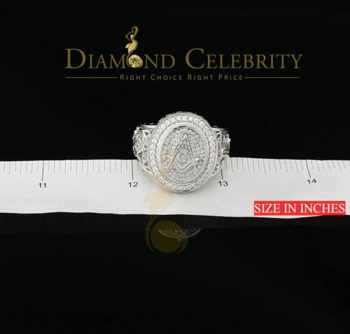 DiamondCelebritees 925 Silver White 1.75ct Cubic Zirconia Oval Wide Band Cocktail Men's Ring SZ 10