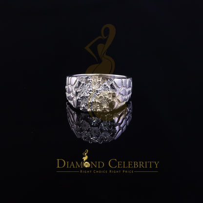 DiamondCelebritees 0.05CT Real Diamond 925 Sterling White Silver Fashion Flower Womens Ring Size 9