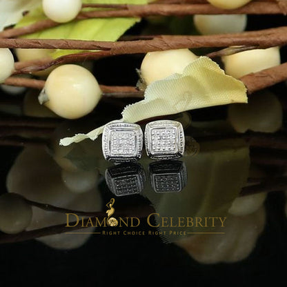 DiamondCelebritees 0.10ct Diamond Stud Earrings For Women White 925 Silver Stud For Unisex