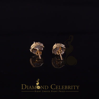 DiamondCelebritees Bugget Earrings 10k Real Yellow Gold 1.50ct Vvs 'D' Color Genuine Moissanite