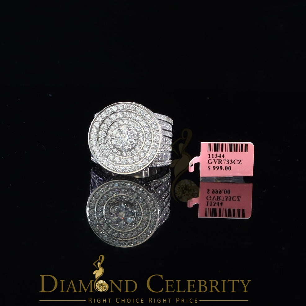 DiamondCelebritees 925 Sterling White Silver Cubic Zirconia 25.0ct Engagement Band Rings Men Size12