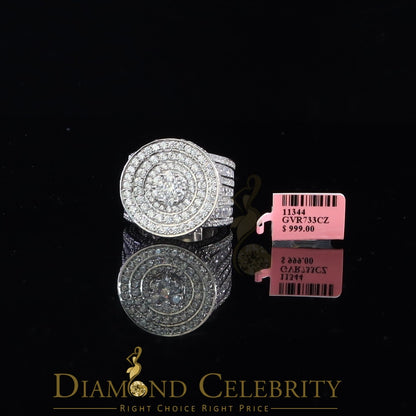 DiamondCelebritees 925 Sterling White Silver Cubic Zirconia 25.0ct Engagement Band Rings Men Size12