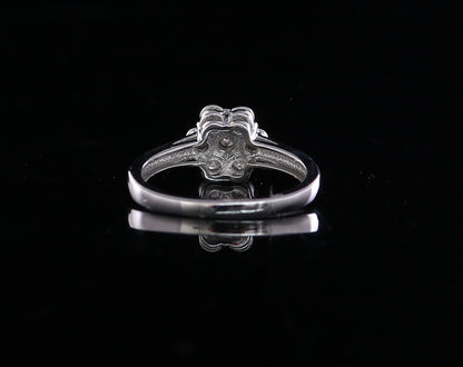 DiamondCelebritees Real Diamond 0.05ct Engagement Womens 925 Silver Yellow Ring Flower Shape Size 7