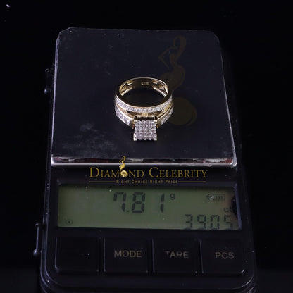 DiamondCelebritees 925 Sterling Yellow Silver Square 2.12ct Cubic Zirconia Womens Ring Size 7