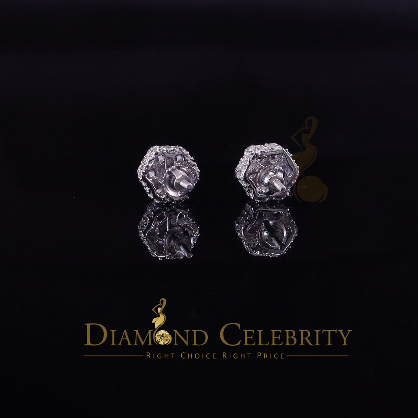 DiamondCelebritees  1.50ct Cubic Zirconia 925 White Silver Sterling Hip Hop Floral Women's Earrings