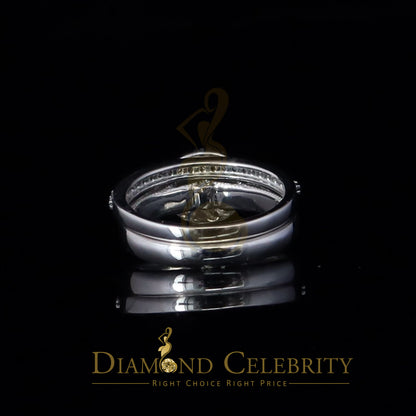 DiamondCelebritees 925 Women's White Silver 1.25ct CZ Round shape 2pcs Bridal /Engagement Ring SZ 7