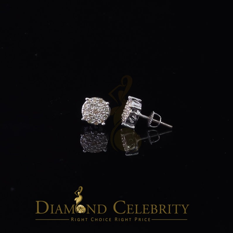 DiamondCelebritees 10K Real White Gold Real Diamond 0.60CT Men's/Women's Stud Round Earring